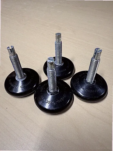 4 PCS Black Shepard Furniture Foot Feet Adjustable Levelers Glides 3/8" thread