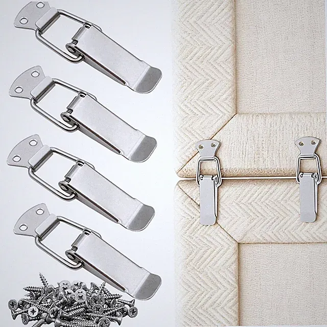 4 PCS Heavy Duty Sectional Sofa Connectors Modular Furniture Bracket 20 Screws
