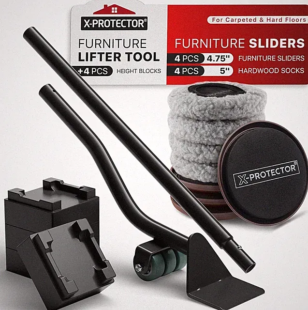 4 PCS Multi-Surface Furniture Sliders & Lifter Tool - Effortless Moving Solution