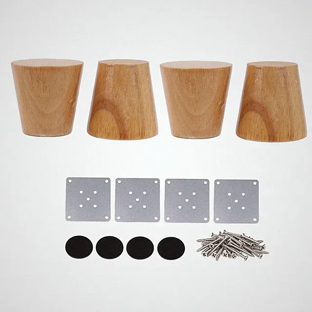 4 PCS Solid Wood Tapered Furniture Legs 2 Inch Replacement Sofa Feet