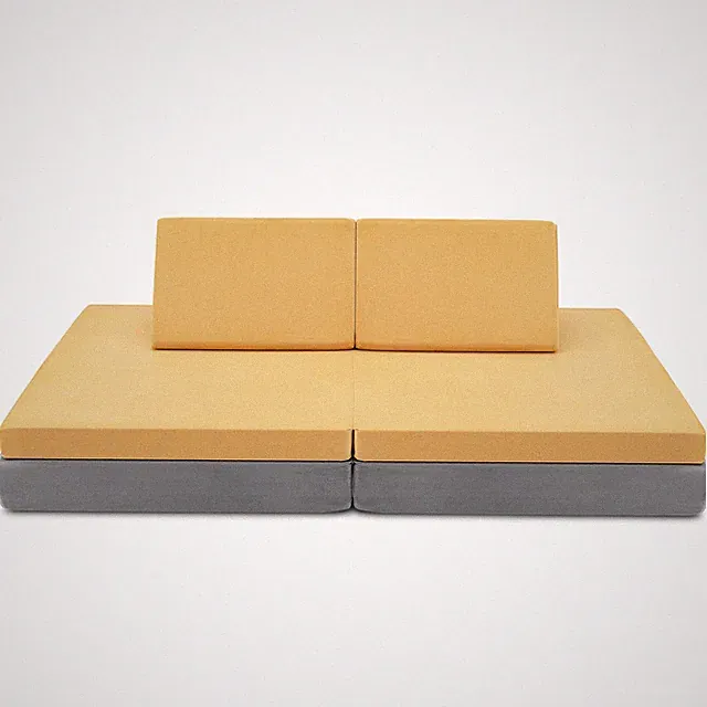 4-Piece Convertible Kids Couch or 2 Chairs Toddler to Teen Sofa and Play Set
