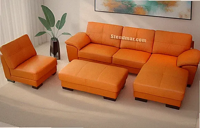4-Piece Leather Sectional Sofa Set S680A (Custom Made Options)