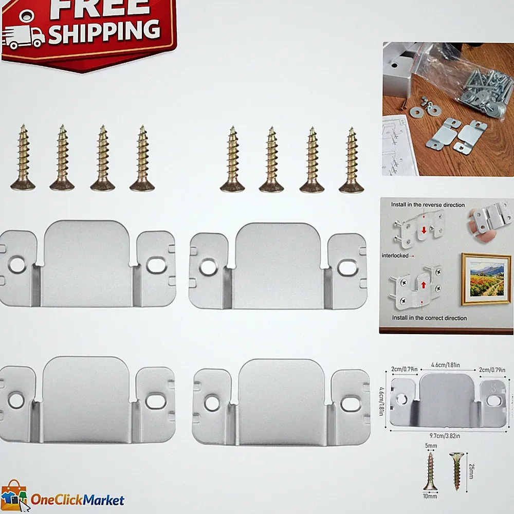 4-Piece Metal Sectional Sofa Connectors - Secure, Modern Design for Easy Setup