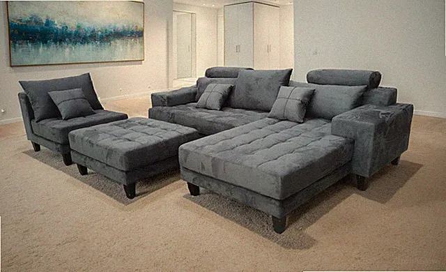 4-Piece Modern Microfiber Sectional Sofa Set S150C (Custom Options)