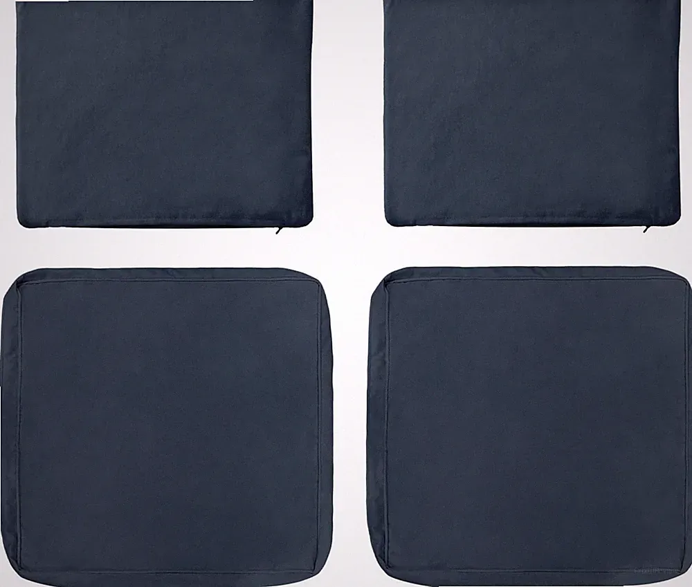 4 Piece Patio Seat & Back Cushion Covers Replacement, Blue