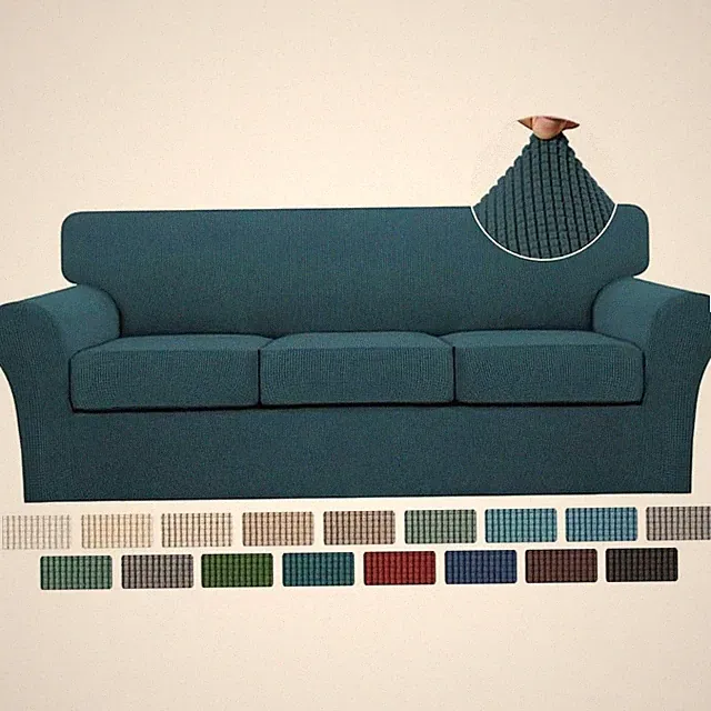 4 Piece Sofa Cover Stretch Fit Individual Cushion Slipcover Jacquard Fabric New