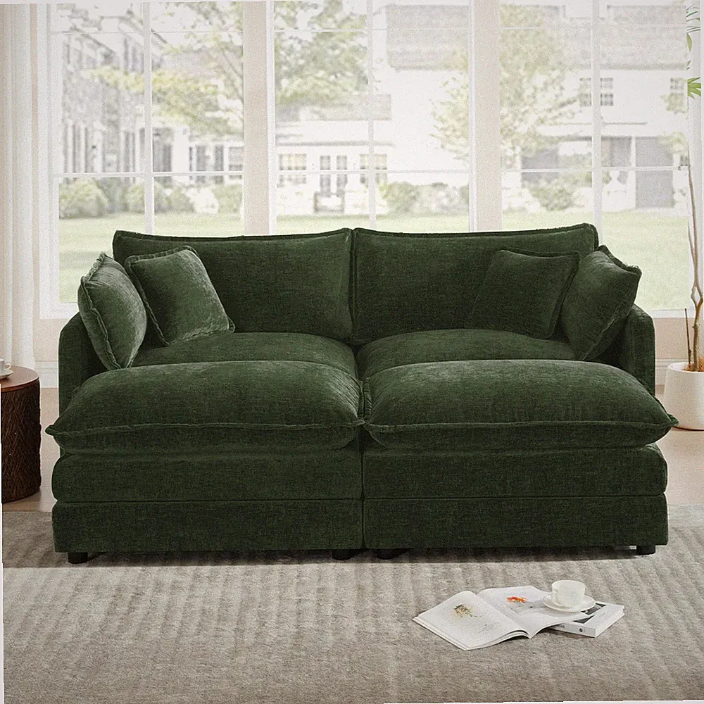 4-Piece Upholstered Sectional Sofa,1-Piece of 2 Seater Sofa and 2- Piece of Otto