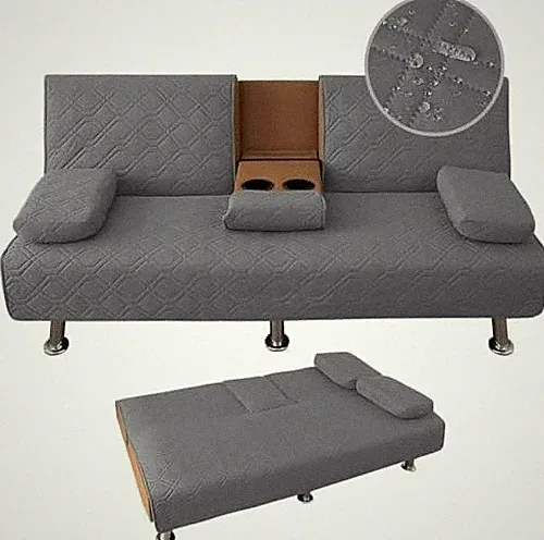 4 Pieces Click Clack Sofa Bed Cover 3 Seater, Quilted Convertible Folding Cov...