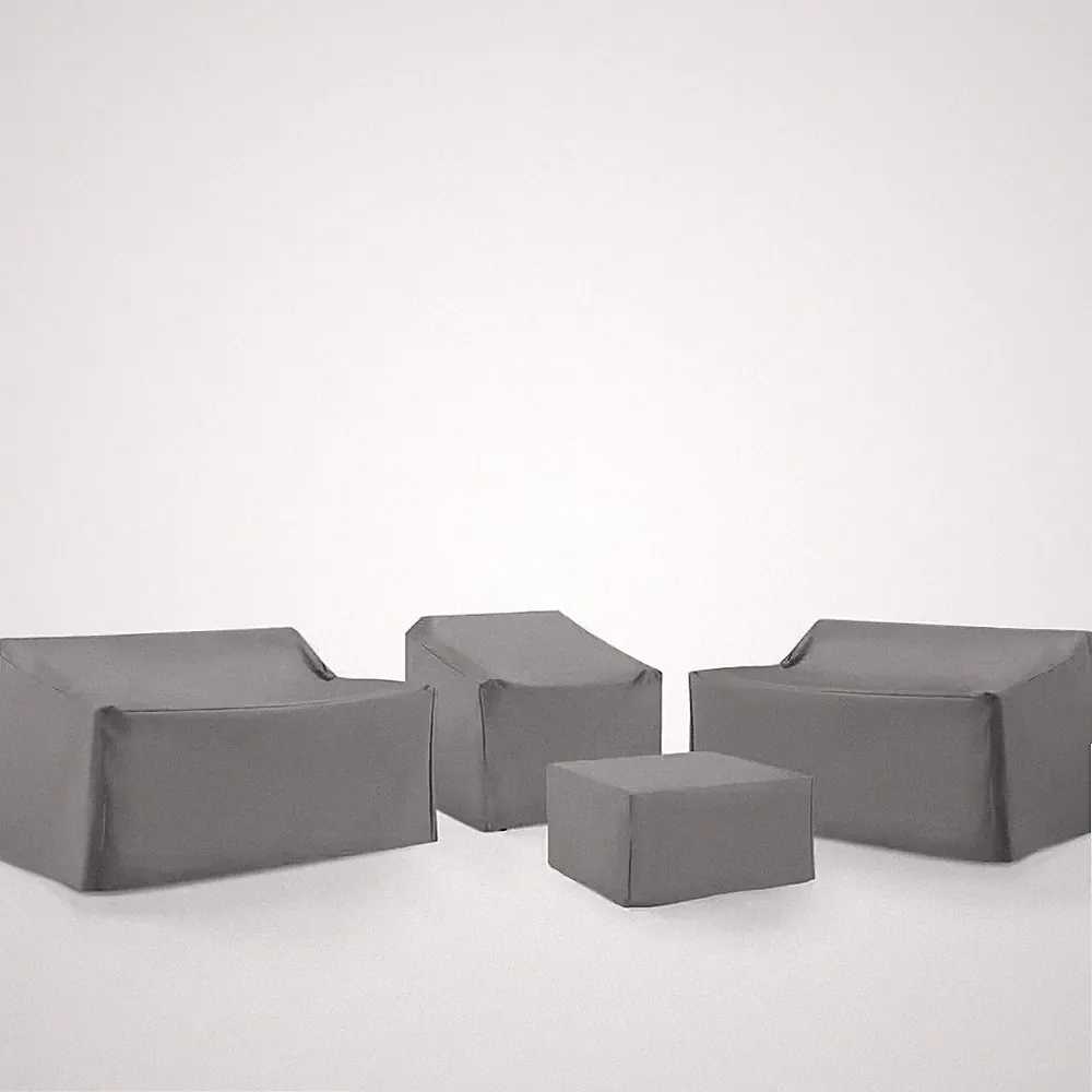 4-Pieces Gray Outdoor Sectional Furniture Cover Set