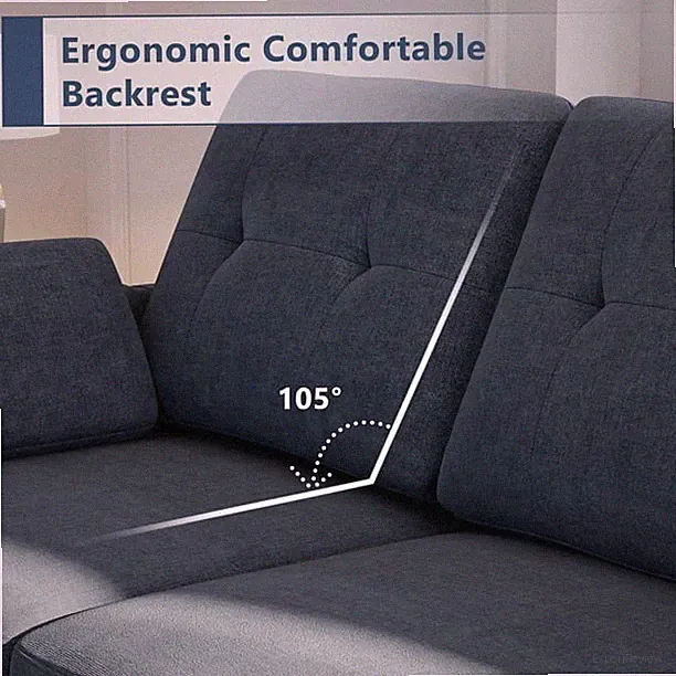 4-Seat Reversible Sectional Sofa Living Room L-Shaped Couch With Storage Ottoman