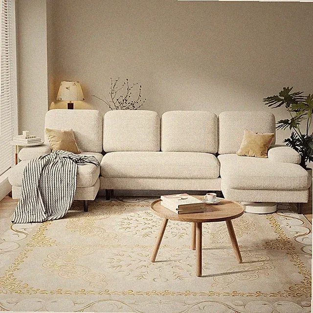 4 Seats Sectional Couches Living Room U Shaped Couch with Double Chaise Lounge