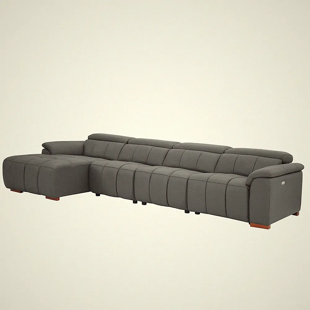 4 Seats Wall-Hugger Reclining Sofa Modern Electric Control Genuine Leather