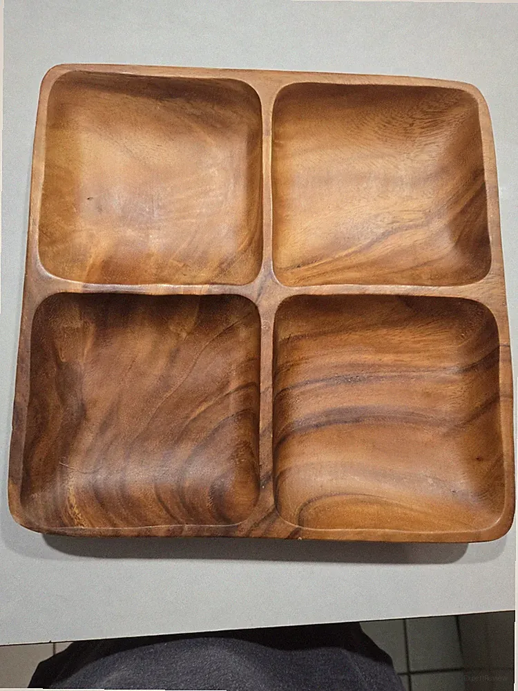 4 Section Wood Serving Tray E70
