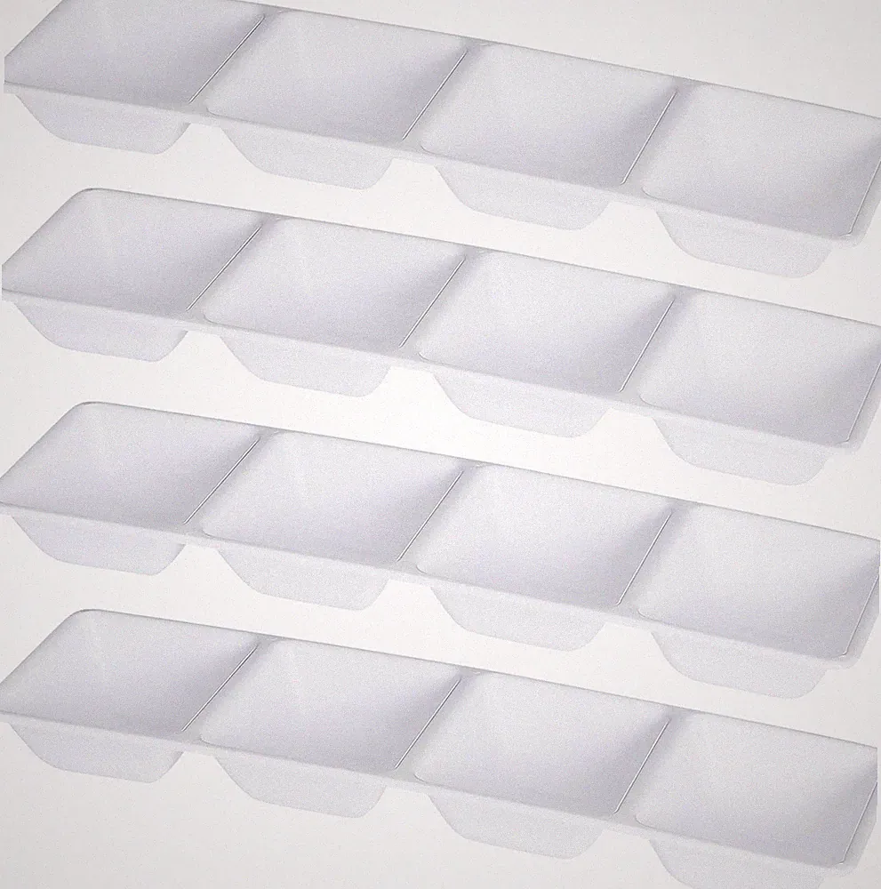 4 Sectional Rectangle Plastic Disposable Serving Tray/Platter 5 X 16 White Pack