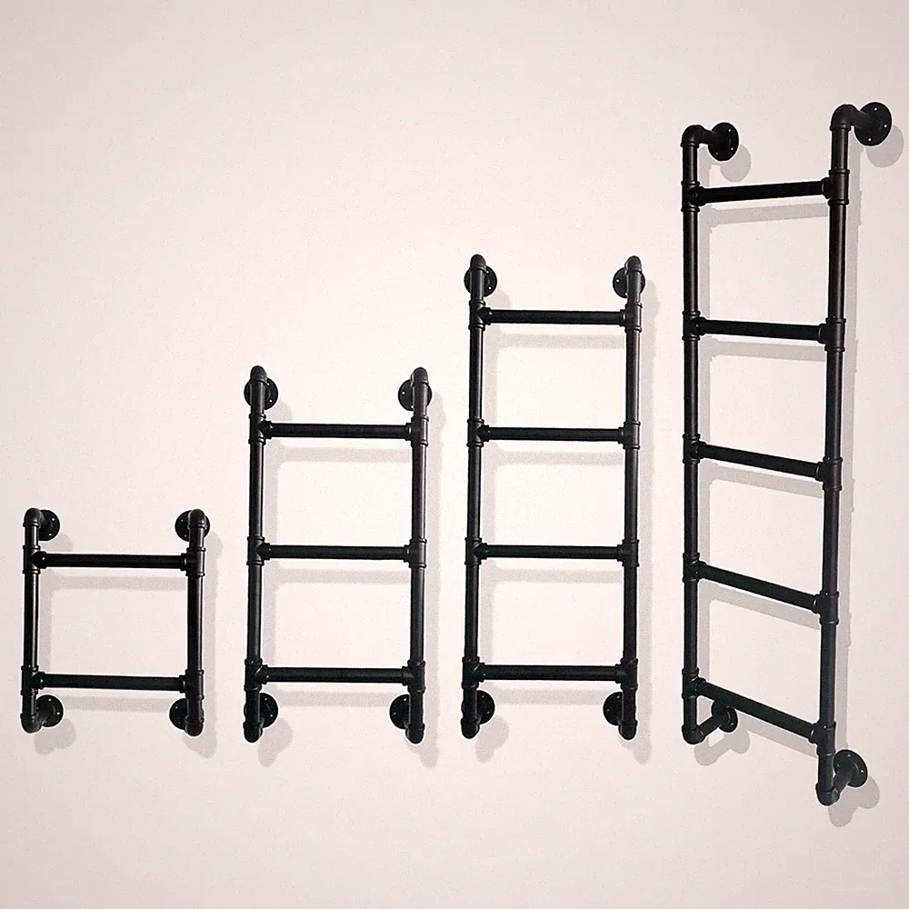 4 Steps Wall/Floor-Mounted Ladders for Home, Basement Window Well Egress Exit...