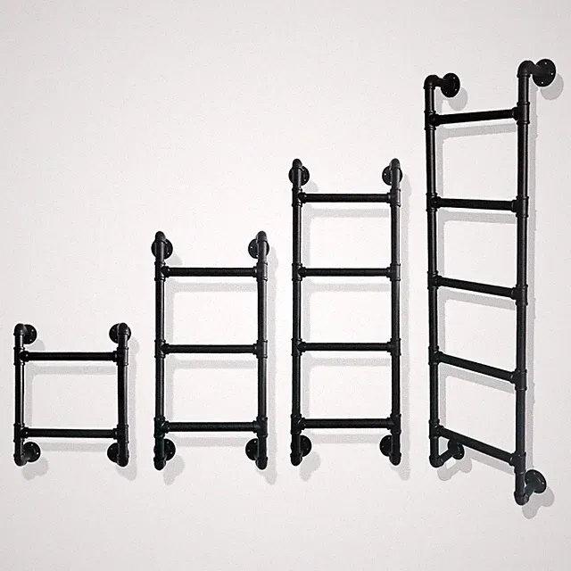 4 Steps Wall/Floor-Mounted Ladders for Home, Basement Window Well Egress Exit...