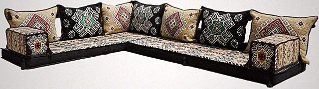 4" Thick L Shaped Floor Couch, Seating, Floor Pillow, Sectional Sofa Set, Patio
