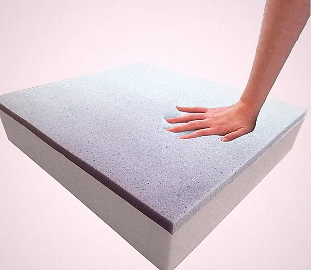 4" X 22" X 22" Cooling Gel-Infused Memory Foam Cushion, High Density, Square Sea