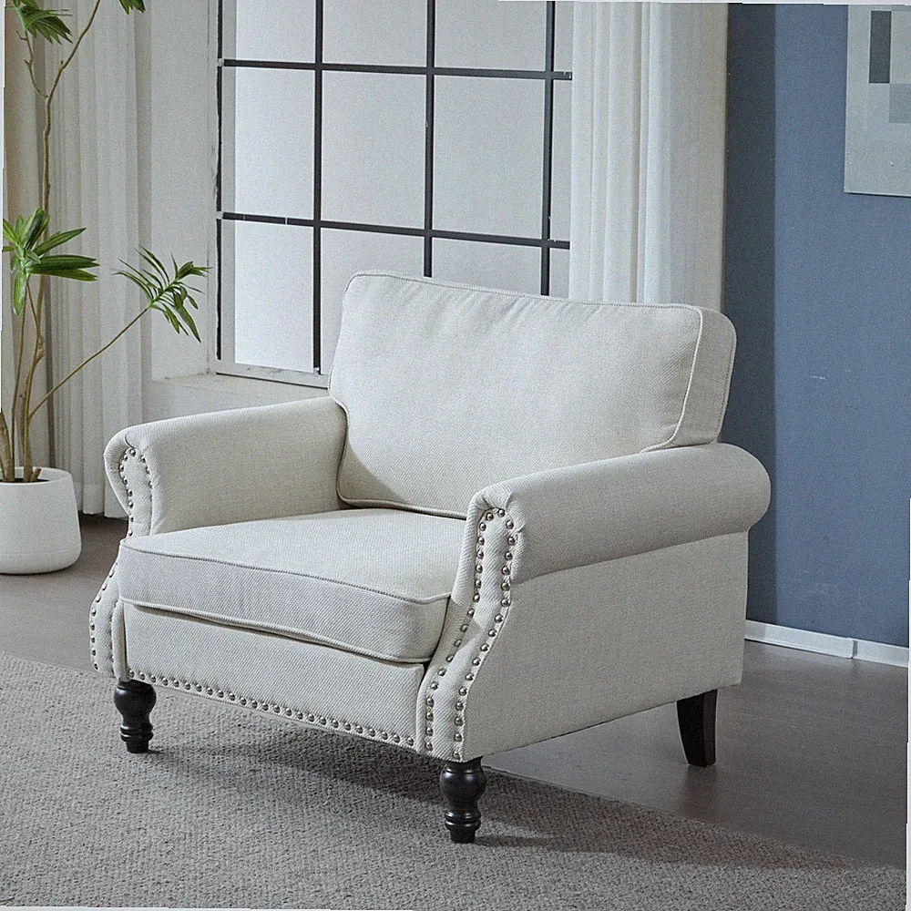 40.16 Inch Nailhead Trim Couches for Living Room,22" Deep Seat Rolled Arm Sofa,C