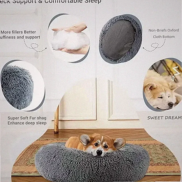 40-90Cm 6 Sizes round Pet Bed for Large Dog Bed Super Soft Cat Bed Plush Dog