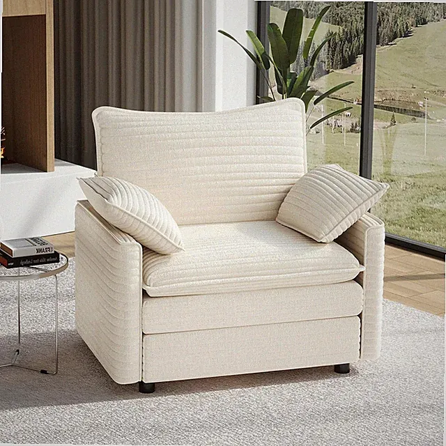 40" Single Seat Sofa, Comfy Cloud Couch Deep Seat Upholstered Couch Corduroy Mod