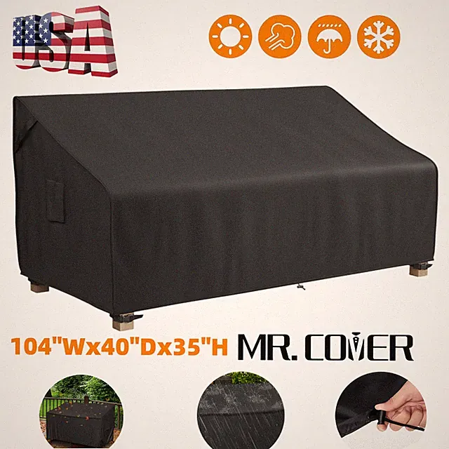 400D Patio Sofa Cover Ultimate Extra Large 4-Seater Waterproof 104"Wx40"Dx35"H