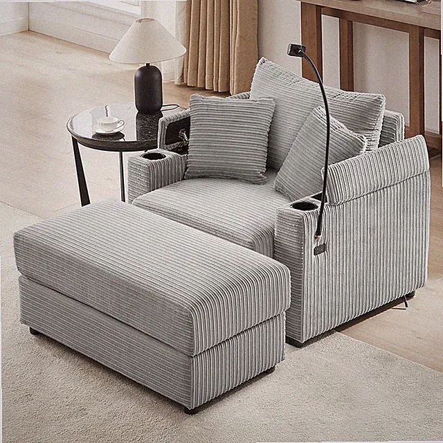 41.7" Modern Style Single Sofa Sofa Couch with Storage Space, A Movable Ottoman