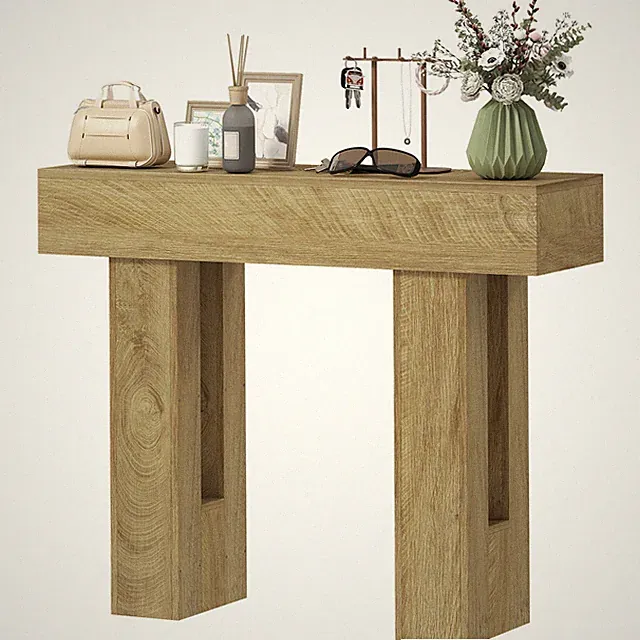 42 Inch Console Table, Hallway Sofa Table Behind the Couch Thickened Tabletop