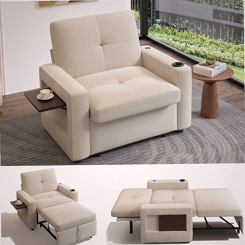 42." W Oversized Sleeper Chair Bed, -In- Convertible Reclining Sofa Chair with P