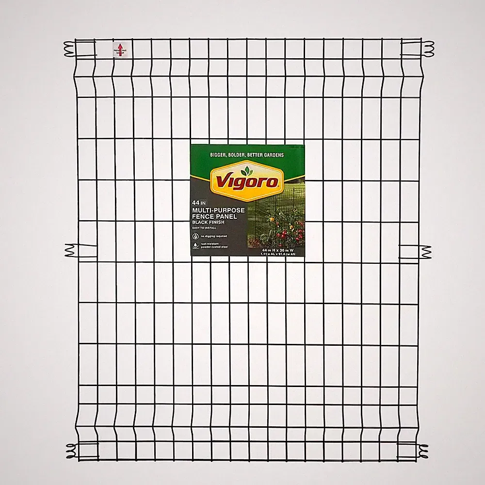 44 In. H X 36 In. W Steel Multi-Purpose No Dig Black Fence Panel
