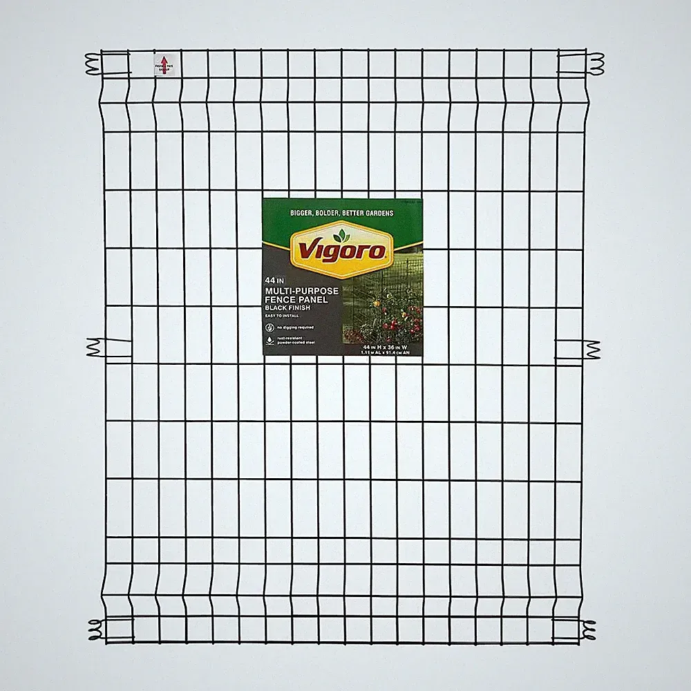 44 In. H X 36 In. W Steel Multi-Purpose No Dig Black Fence Panel