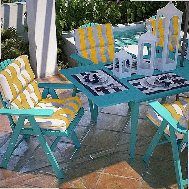 44 in X 20 in Outdoor High Back Dining Chair Cushion Tie Tufted Replacement for