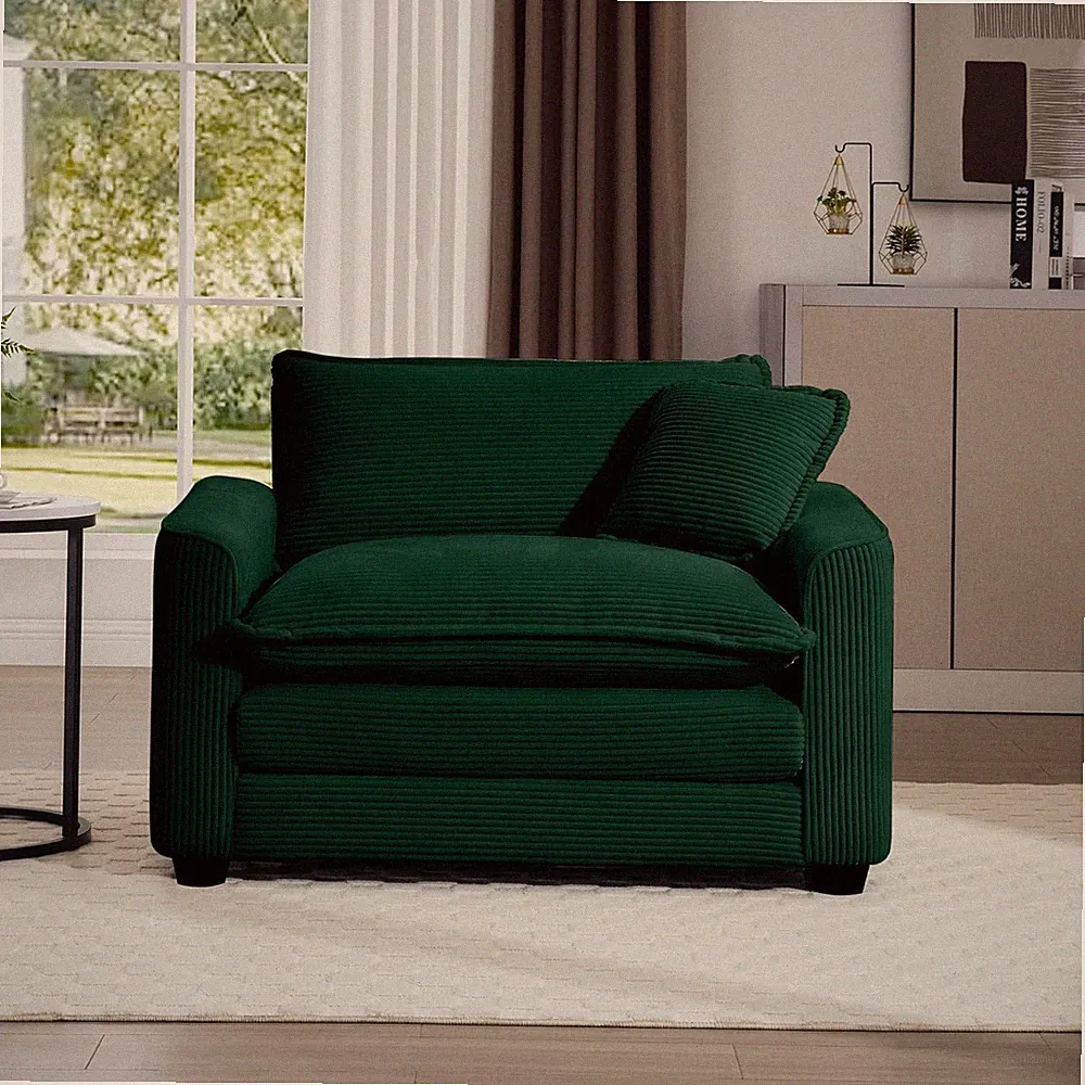45" Oversized Corduroy Modular Sectional Single Sofa with High-Density Foam Cush