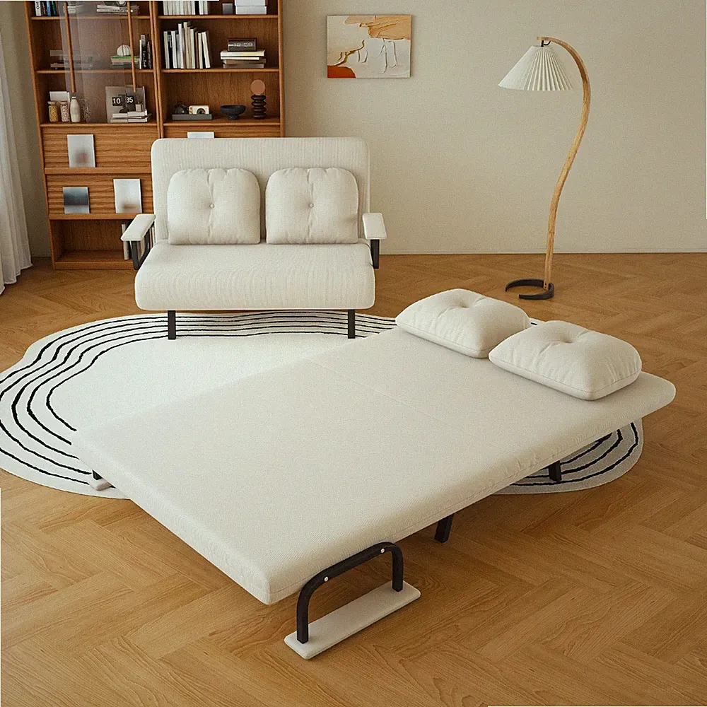 46" Wide Folding Sofa Bed 5-in-1 Convertible Chair for Two Adjustable Backrest