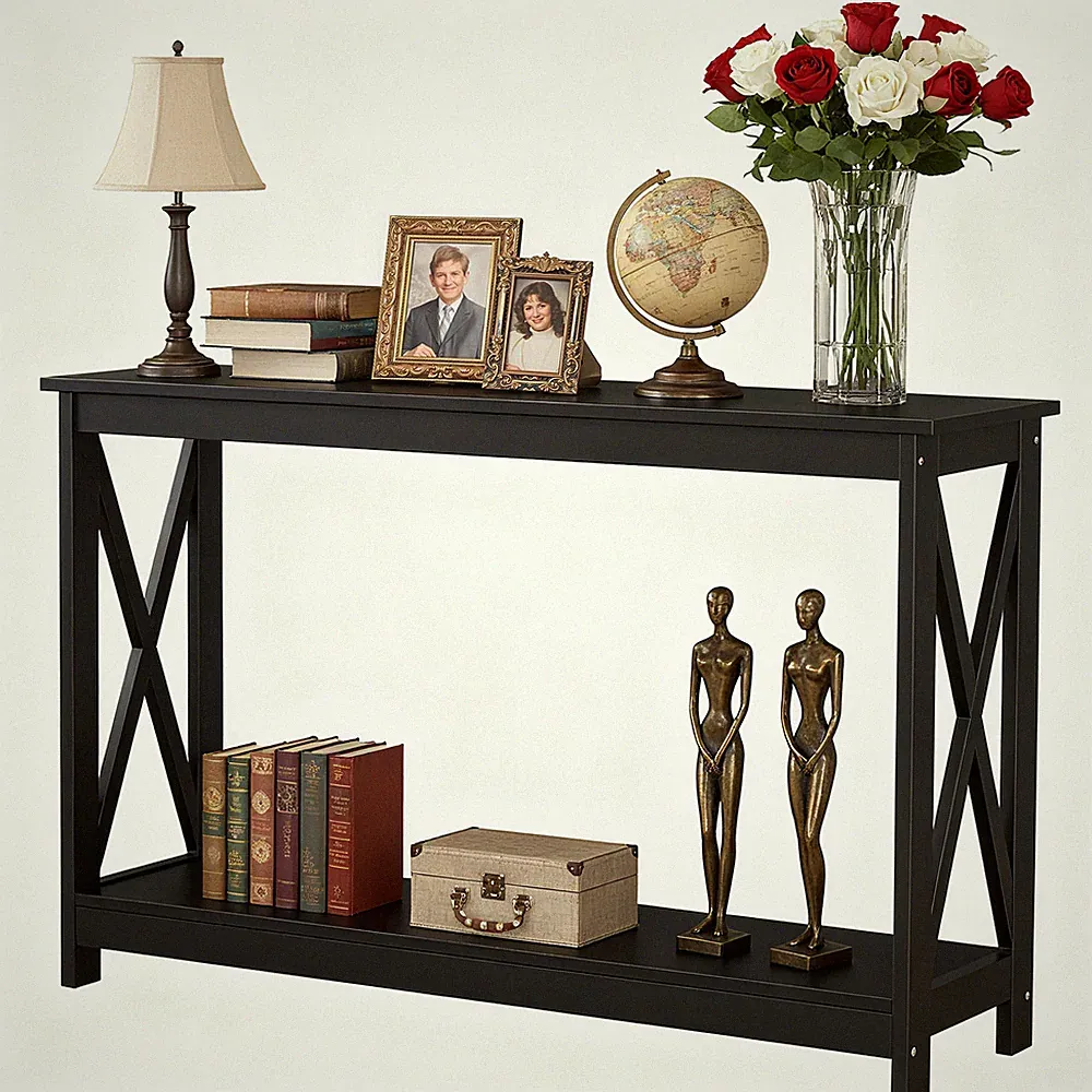 47" Console Table Bed Accent Side Table Stand Display Storage Shelf Entryway