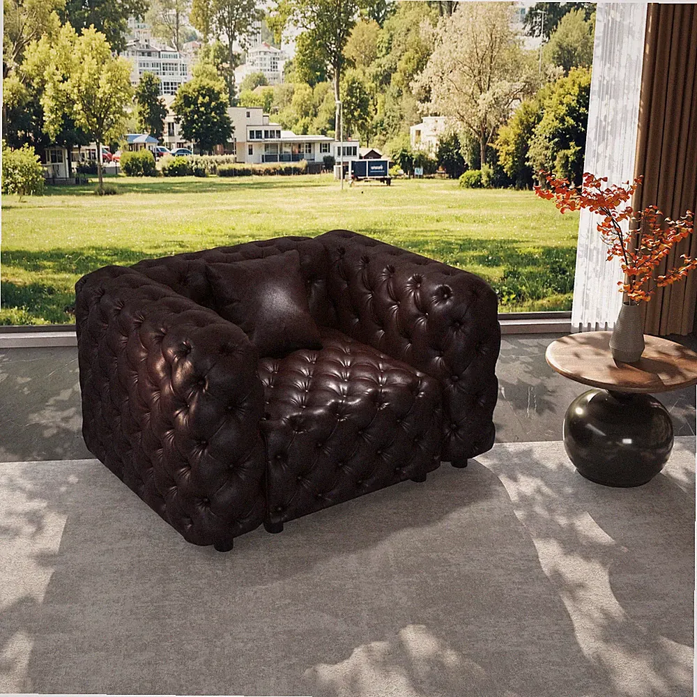 48.4" Modern Sofa Set,Faux Leather Upholstered Modular 1-Seater Sectional Couch
