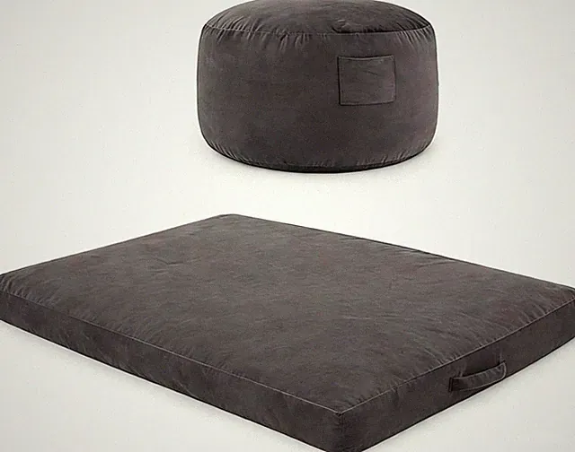 4FT Grey Bean Bag Chair Bed with Memory Foam, Removable Washable Cover