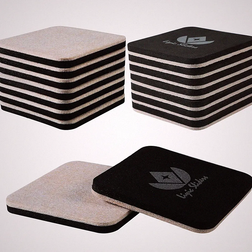 4in Square Felt Sliders for Hard Surfaces - Heavy Duty Reusable Hardwood Floor S