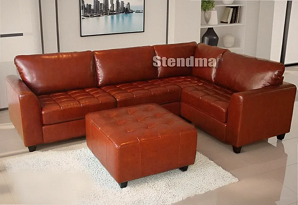 4PC CLASSIC LEATHER SECTIONAL SOFA Set S405C (Custom options available)