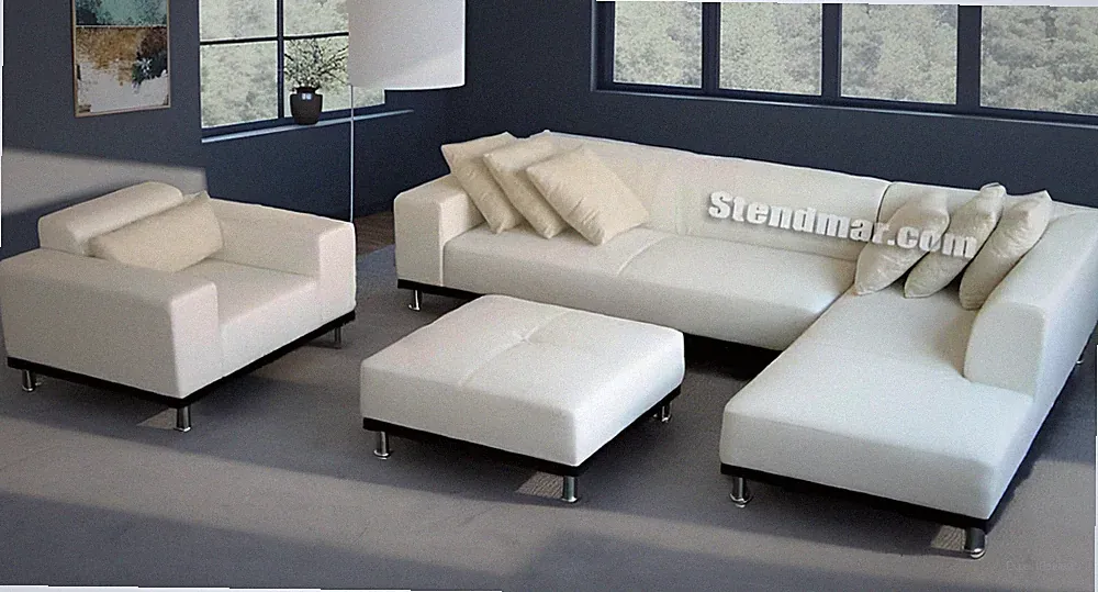 4PC MODERN EURO DESIGN LEATHER SECTIONAL SOFA S4706B