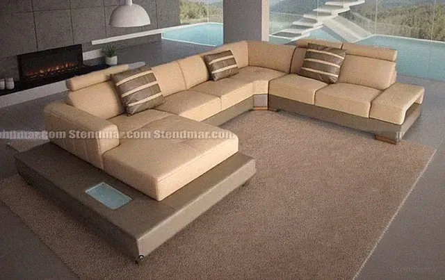 4PC Modern Euro style leather sectional sofa set S1006-4P (Custom Made Options)