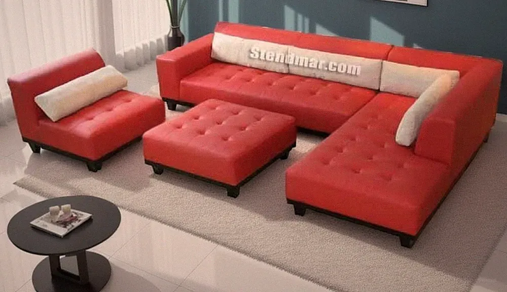 4PC Modern Leather Sectional Sofa Set S4707RB (Custom Options Available)