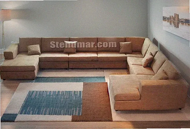 4PC Modern Microfiber U Sectional Sofa Set S04B (Custom Options Available)