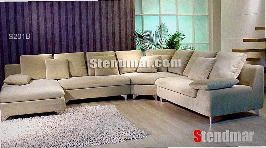 4PC MODERN MICROFIBER U SECTIONAL SOFA SET S201B (Custom Made Options)