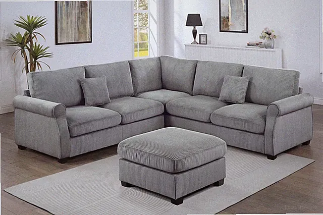 4pc Sectional Set Matching Pillow Cocktail Ottoman Corner Wedge Right And Left A