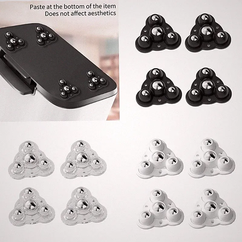 4pcs Furniture Mover Rollers Not Drill Adhesive Base Casters for Sofa Bed Table