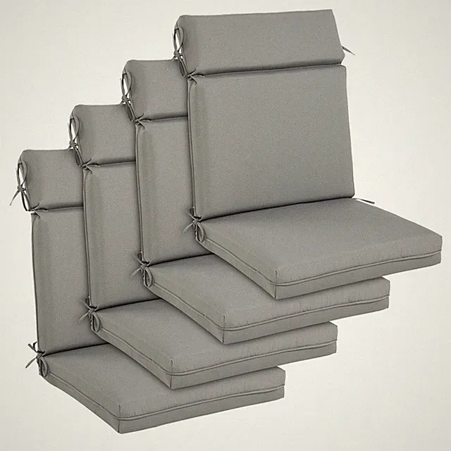 4Pcs Outdoor Patio Deck Cartridge High Back Dining Chair Cushions Seat