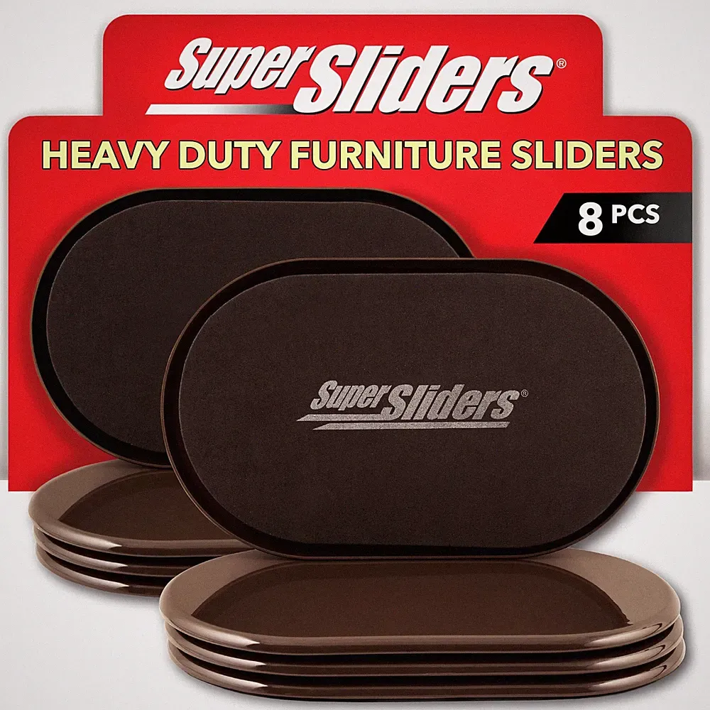 5-3/4" x 9-1/2" XL Oval Reusable Furniture Sliders for Carpet, Anti-Slip Prot...