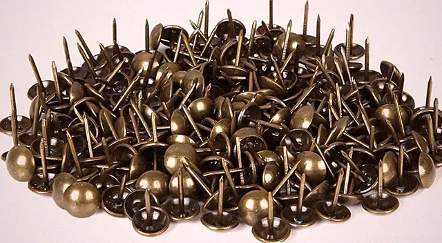 5/8" x 13/16" Antique Bronze Upholstery Tacks – 100-Pack Furniture Thumb Tacks