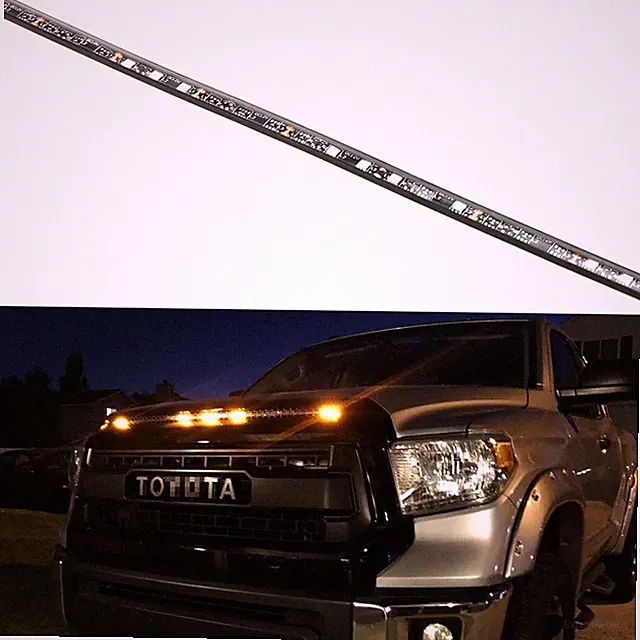 5-Bar/Section Amber Raptor Style LED Hood Bulge Grille Light For Toyota Tundra